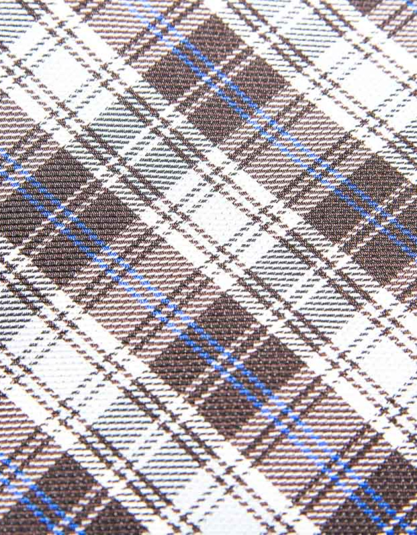 Patrick Hellmann Collection 100% Silk Tie Brown And White Pattern  image